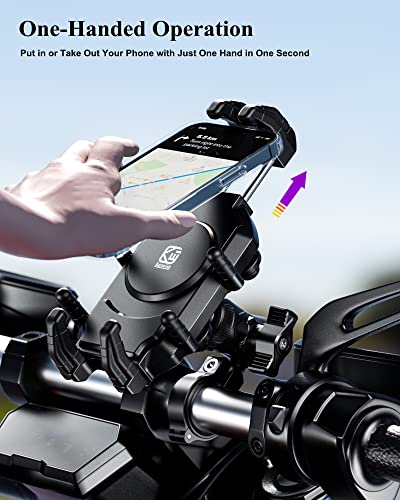 Motorcycle Phone Holder with Vibration Dampener Anti-Theft Handlebar Mount Q5272