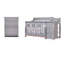 Gray Baby Crib with Changing Table and 4 Drawer Dresser Set U706