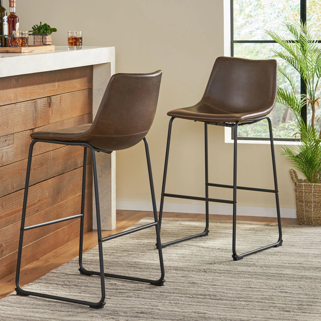 Vintage Brown Bar Stool L692