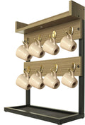 Wall Mounted 2-Tier Coffee Mug Rack V8403