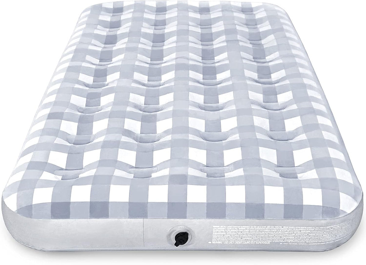 Queen Air Mattress with Flocked Top Waterproof Cover Repair Kit G3146