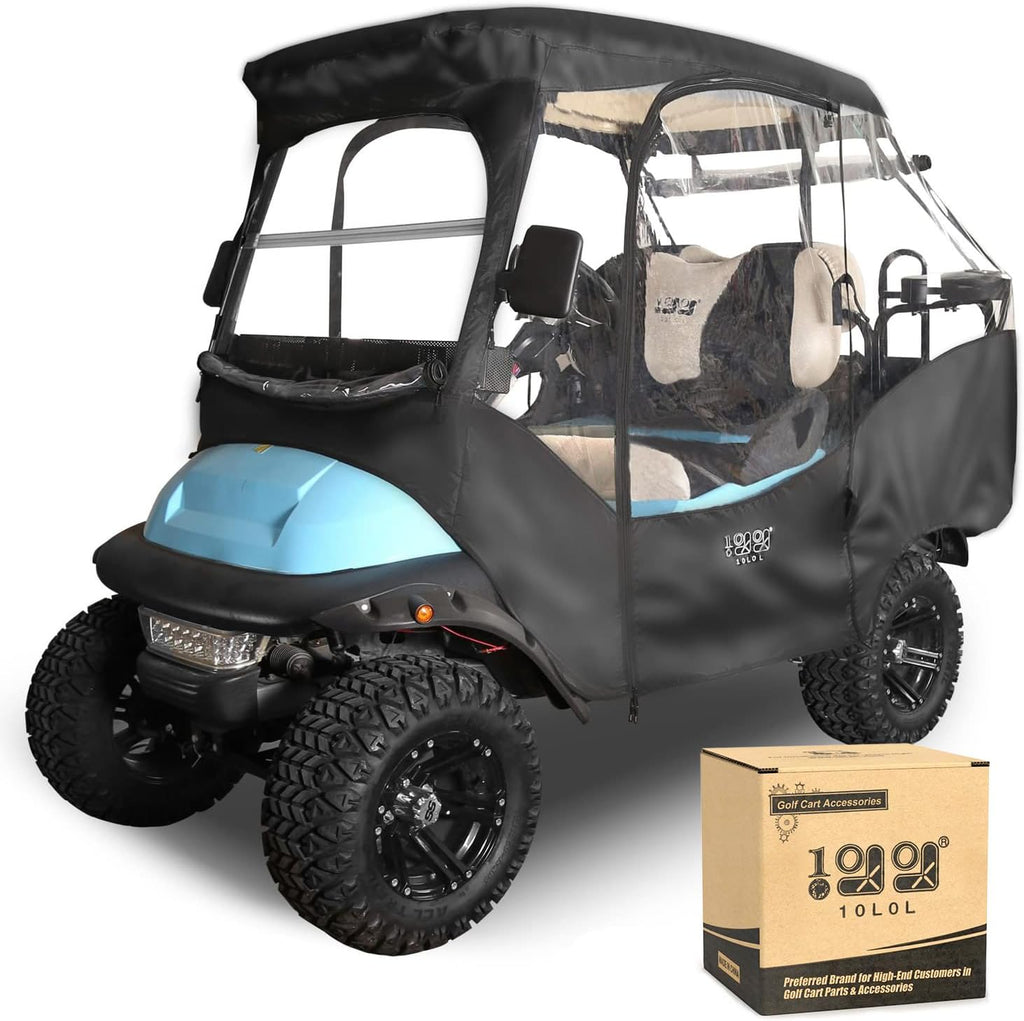 4 Passenger Golf Cart Enclosure with 4-Sided Clear Window 420D Rain Cover Z81044