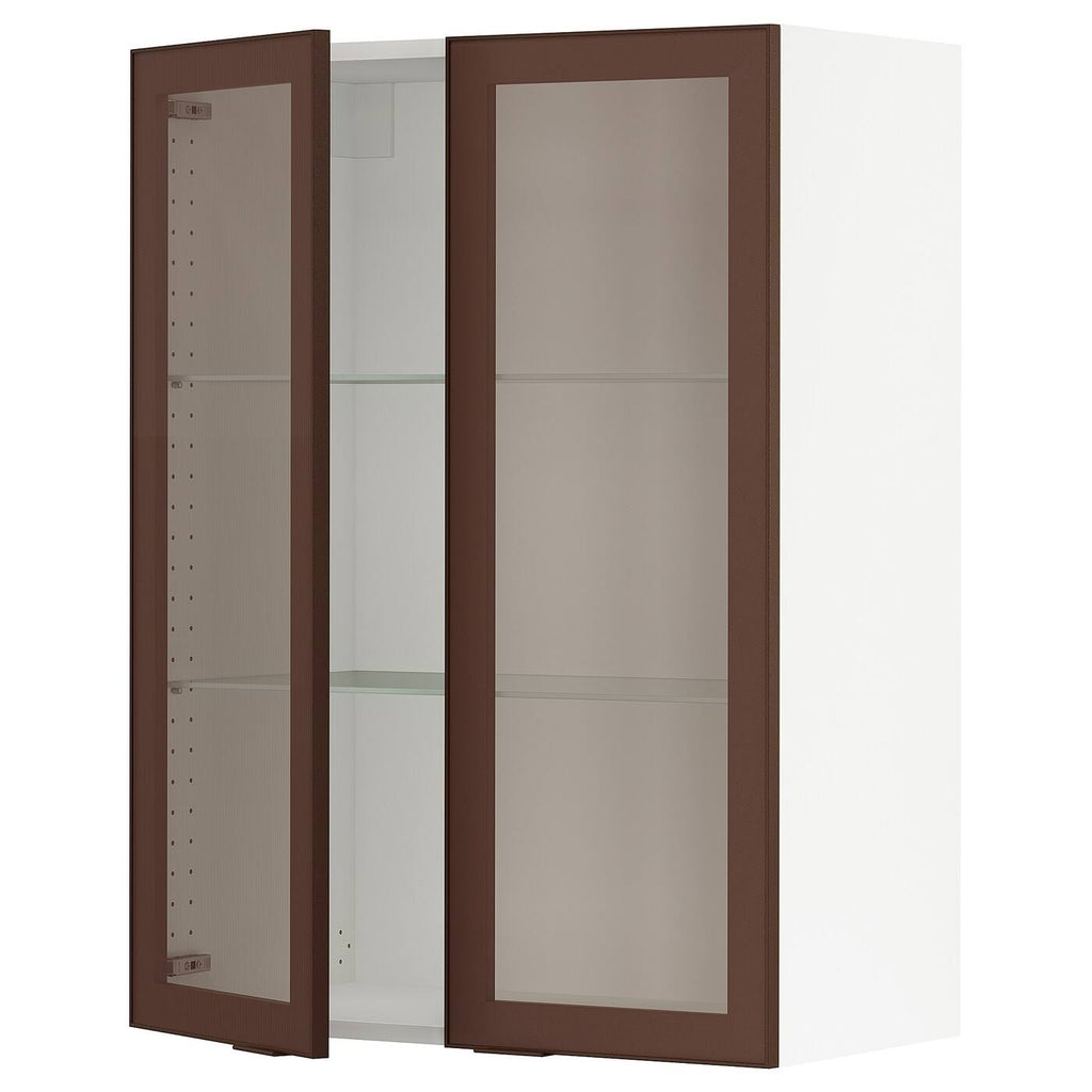 White Wall Cabinet with 2 Glass Doors R900739