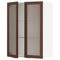 White Wall Cabinet with 2 Glass Doors R900739