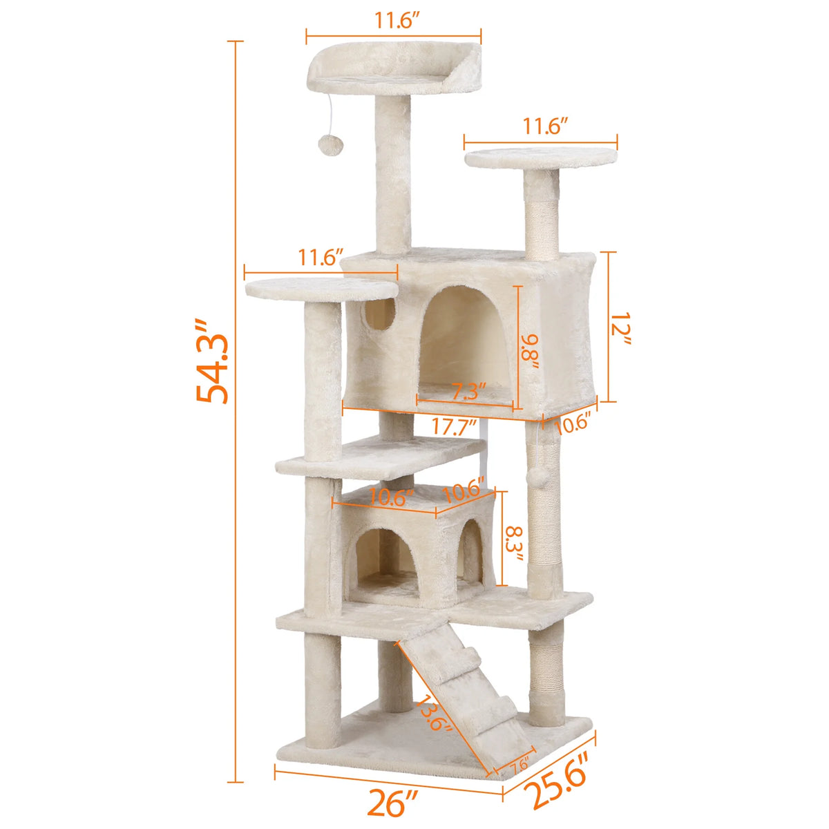 53" Cat Tree Tower with Scratching Board U8332