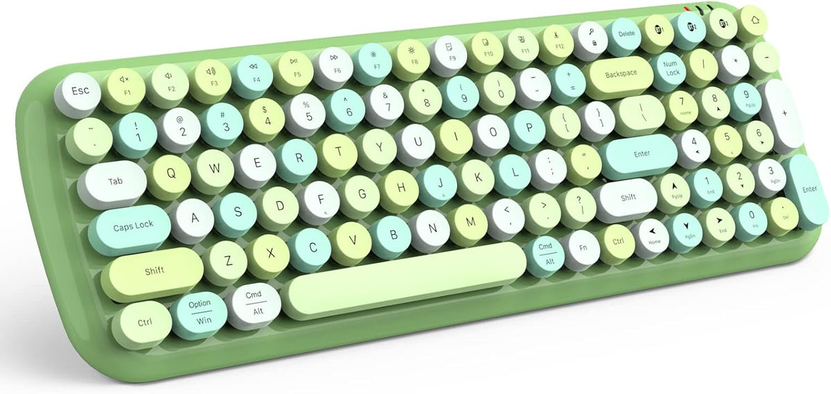 Retro Typewriter Wireless Keyboard with Round Keycaps F8926