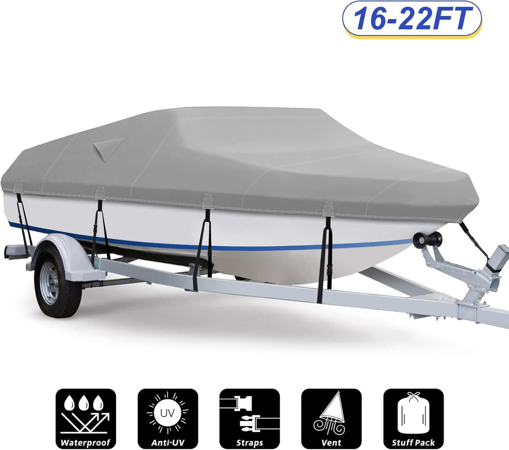 600D Waterproof Heavy Duty Canvas Boat Cover 17-19 ft P8132