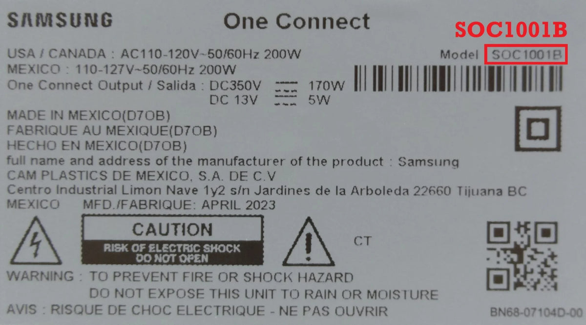 QN50LS03B QN43LS03B One Connect N449