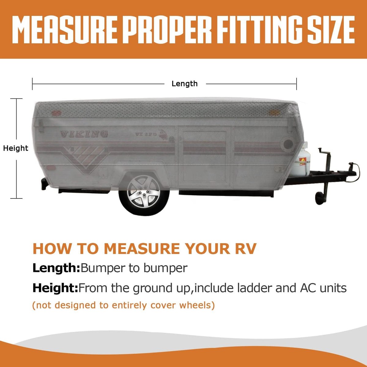 Folding Camper Cover RV Trailer 14'-16' C307072