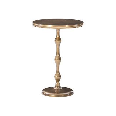 Antique Gold Pedestal Base Accent Table J375546