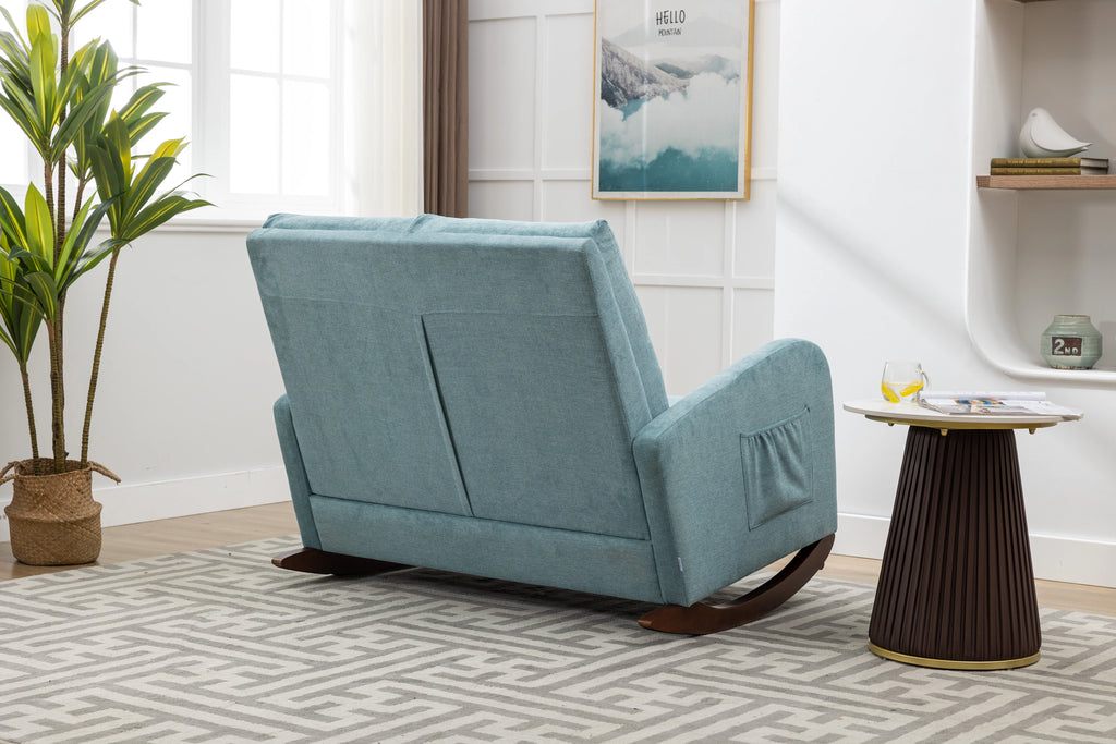 Oversized Upholstered Wingback Rocking Chair Q90871