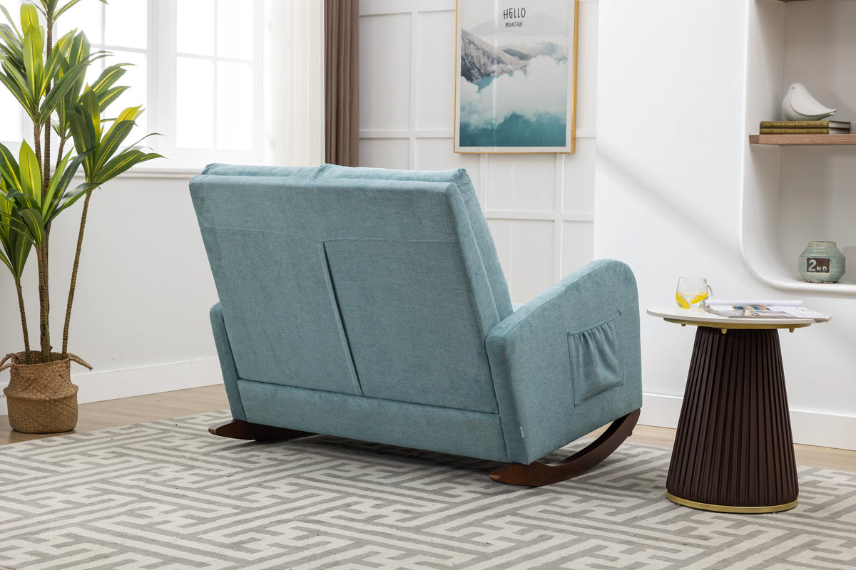 Oversized Upholstered Wingback Rocking Chair Q90871