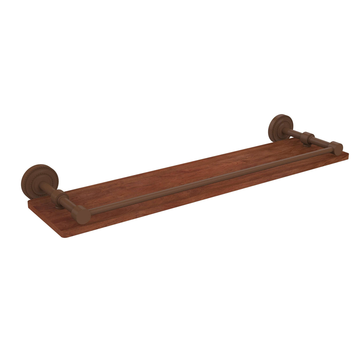 Antique Bronze Solid Ironwood Shelf with Gallery Rail M848
