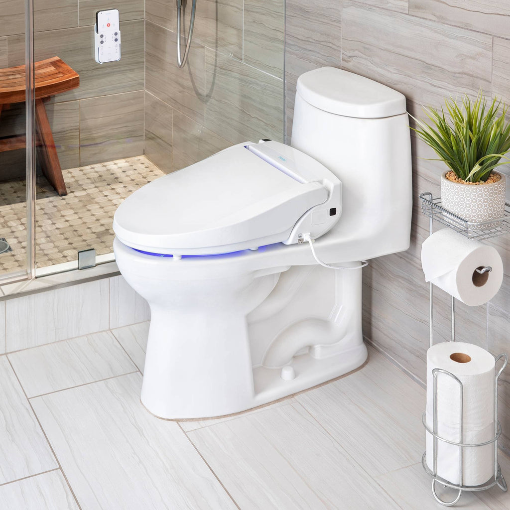 Elongated White Electronic Bidet Seat Z933369