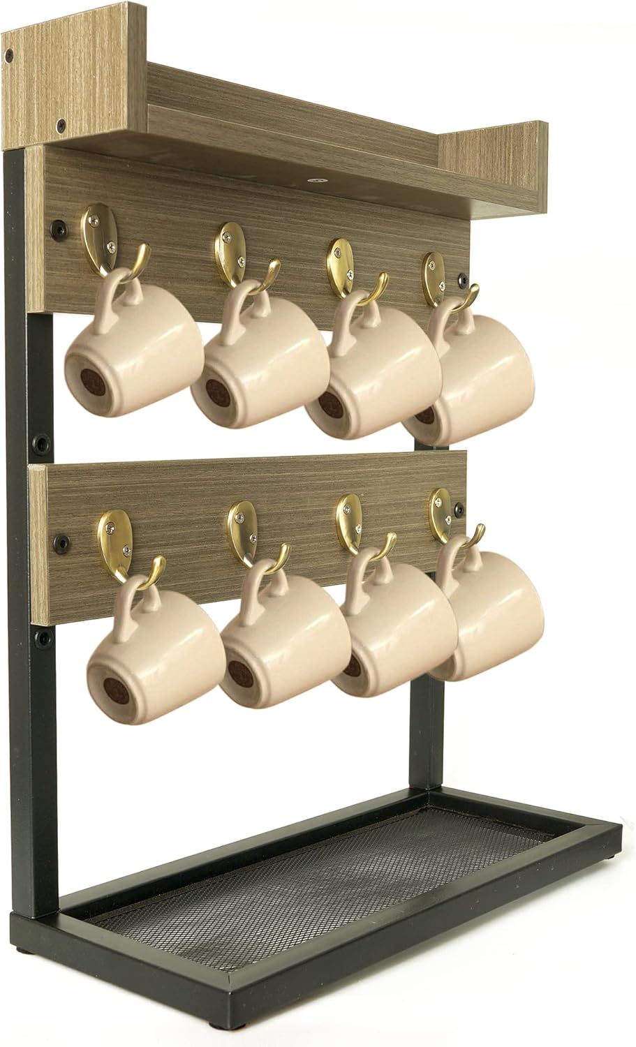 Wall Mounted 2-Tier Coffee Mug Rack V8403