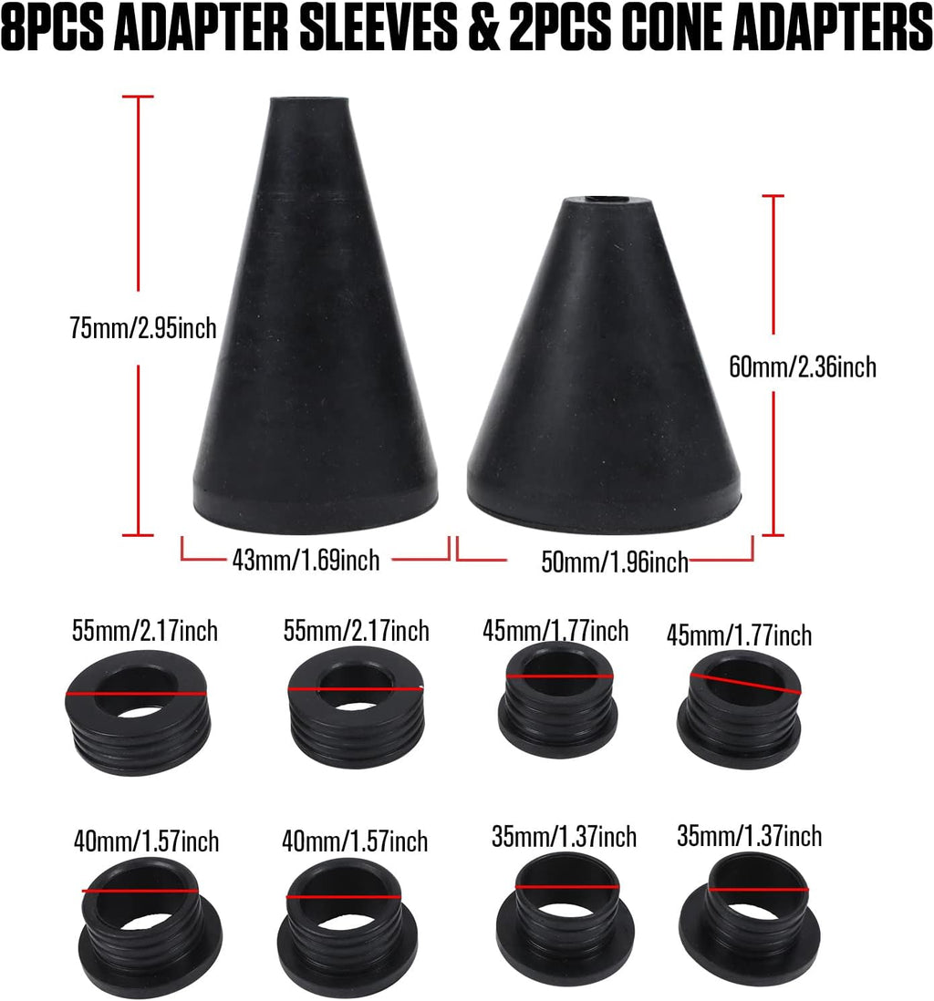 Coolant Vacuum Refill Kit with 2 Tapered Rubber Adapters, 8 Replaceable Adapter Sleeves, Pack of 2 N5833