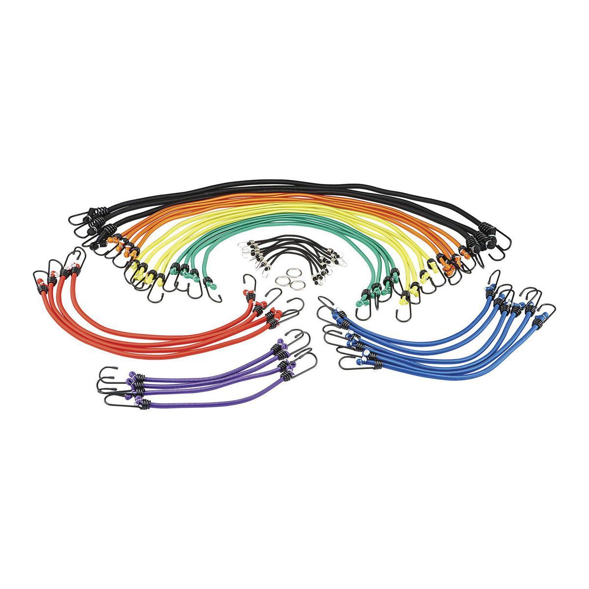 Multicolored Elastic Stretch Cords, 40-Piece L1348