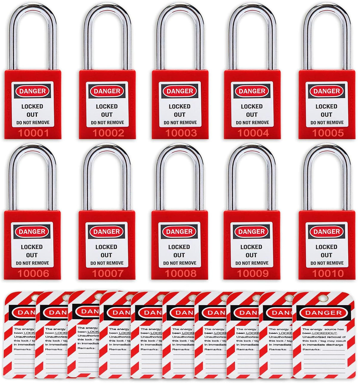 Lockout Tagout Locks Loto Tags Safety Padlocks Lockout Station Kit (20, Blue) Pack of 2 U8419