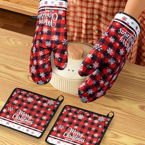 Christmas Oven Mitts and Pot Holders Sets of 2 Heat Resistant T5830