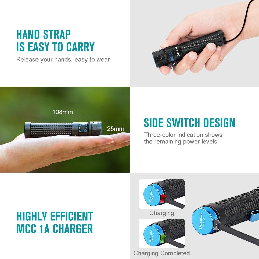 Compact Rechargeable LED Flashlight with 3500mAh 18650 Battery P8229