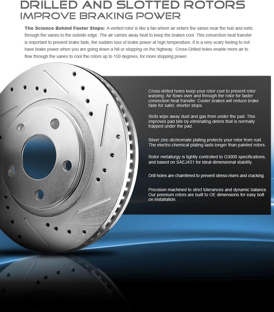 Front 302mm 5 Lug 2 Rotors Ceramic Brake Pads Hardware I715