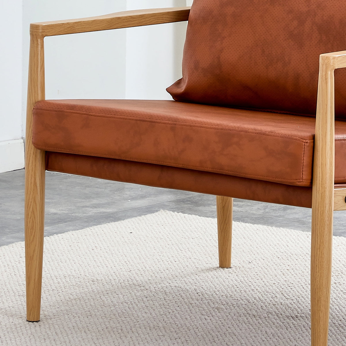 PU Leather Accent Arm Chair with Metal Frame K324103