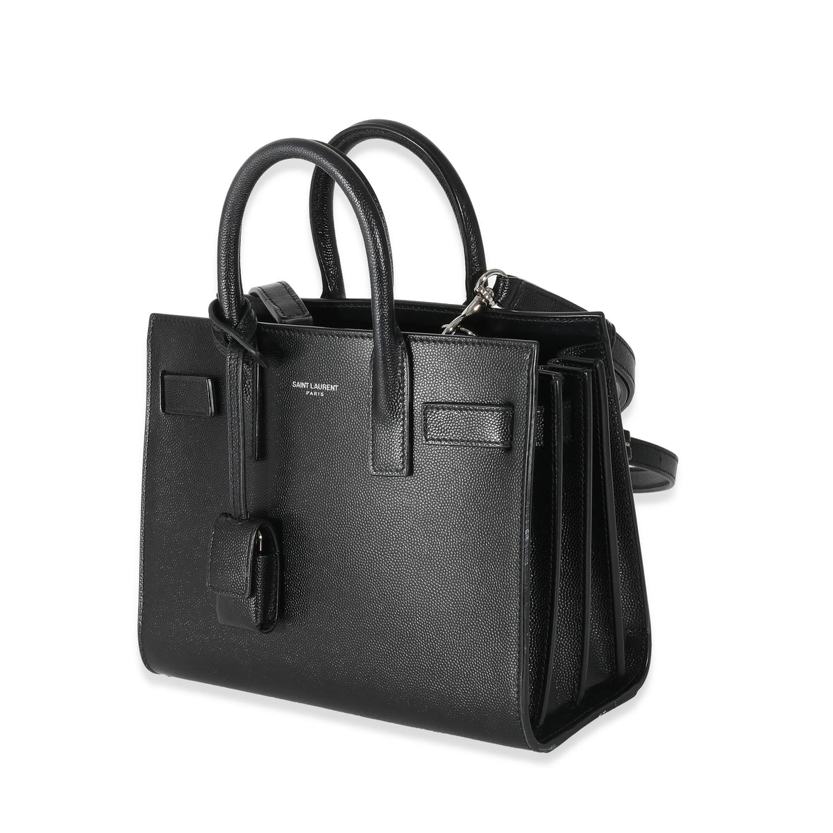 Black Grained Leather Nano Sac De Jour G278769