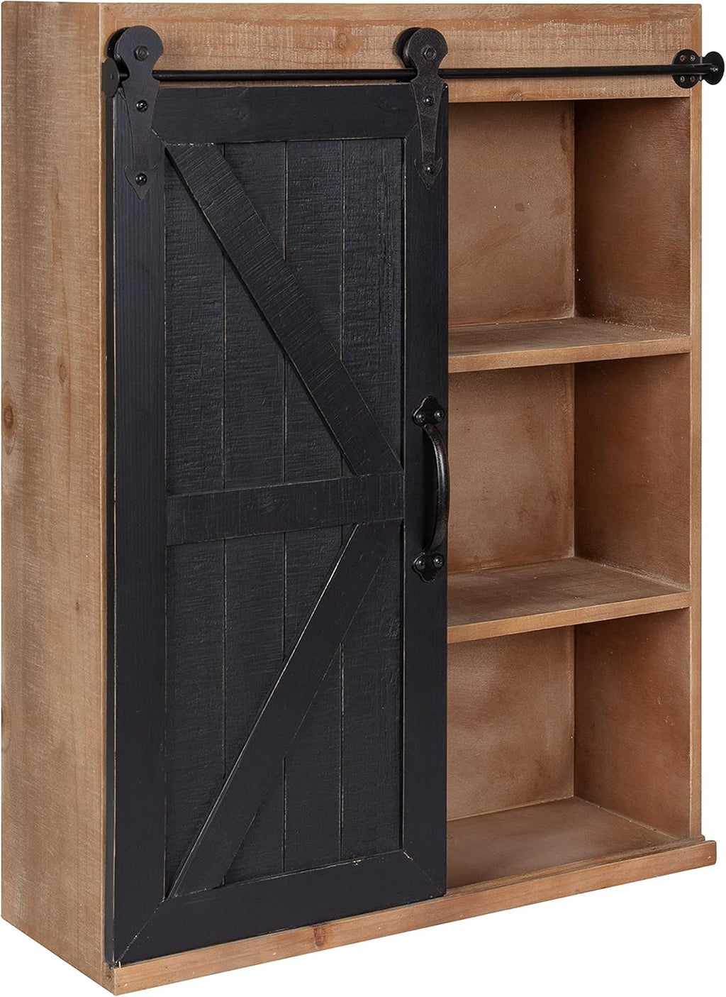 Wood Wall Storage Cabinet with Sliding Barn Door O913633