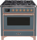 Blue Grey 36 Dual Fuel Propane Gas Range with Copper Trim F304381