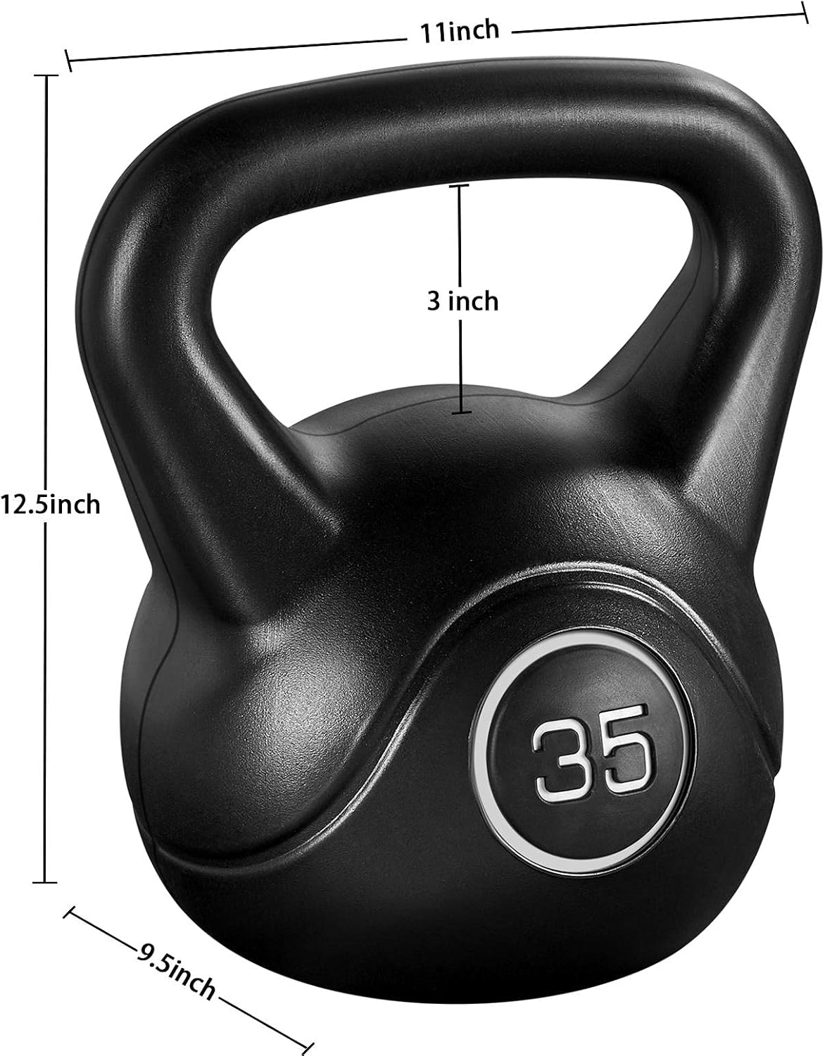 35lbs Kettlebell Weights with Wide Flat Base Textured Grip K946653