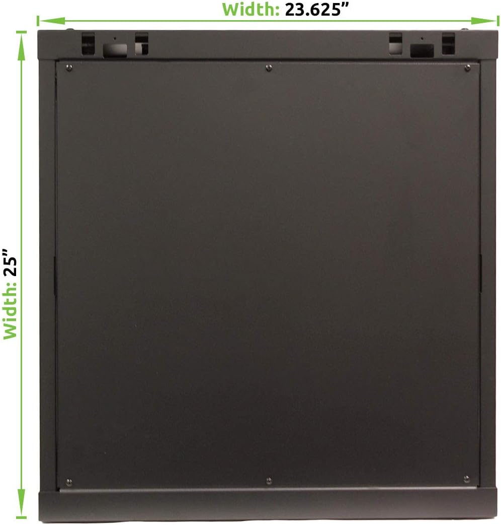 12U Wall Mount Server Cabinet Rack Enclosure with Glass Door Lock P3588