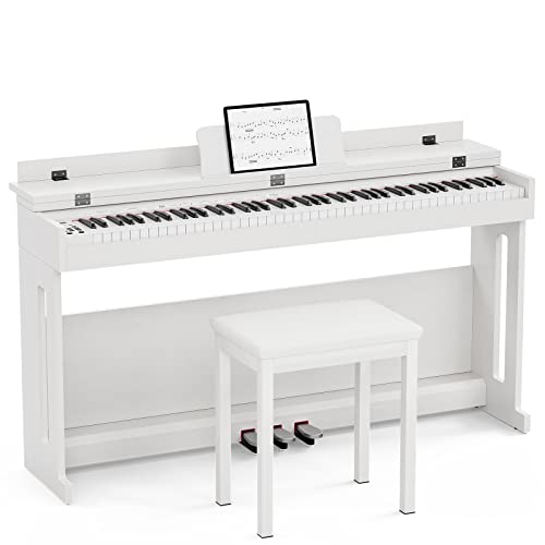 Black 88 Key Weighted Keyboard Piano with Piano Bench T119096