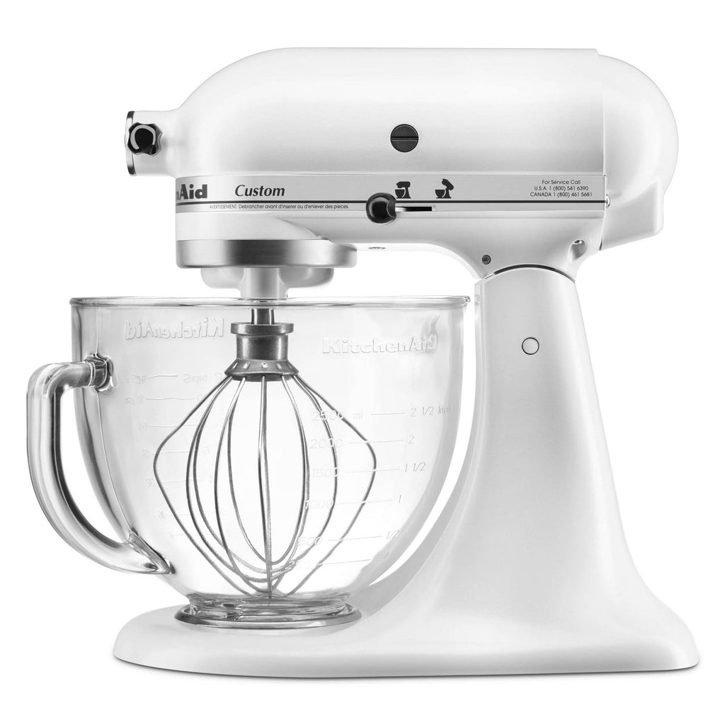 5-Quart Stand Mixer Glass Bowl Matte White B696