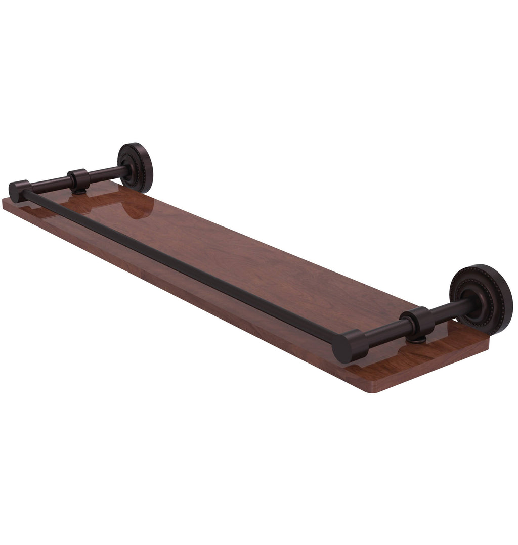 Antique Bronze Solid Ironwood Shelf with Gallery Rail M848