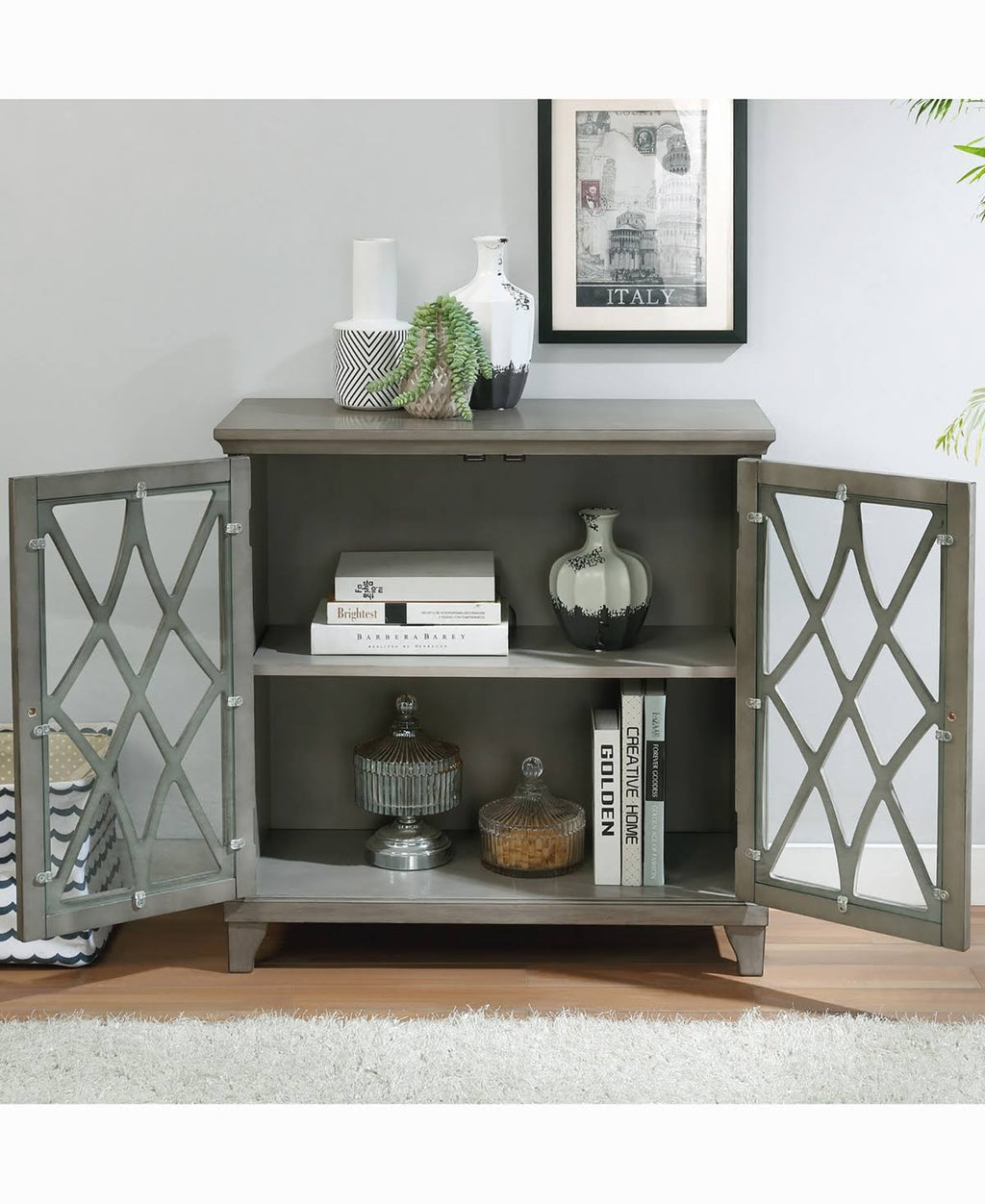 Brown Rectangle Hallway Cabinet N94682