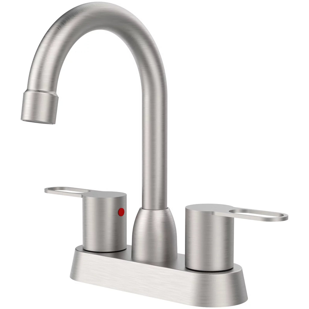 Brushed Nickel 2 Handles Centerset Bathroom Sink Faucet X95660