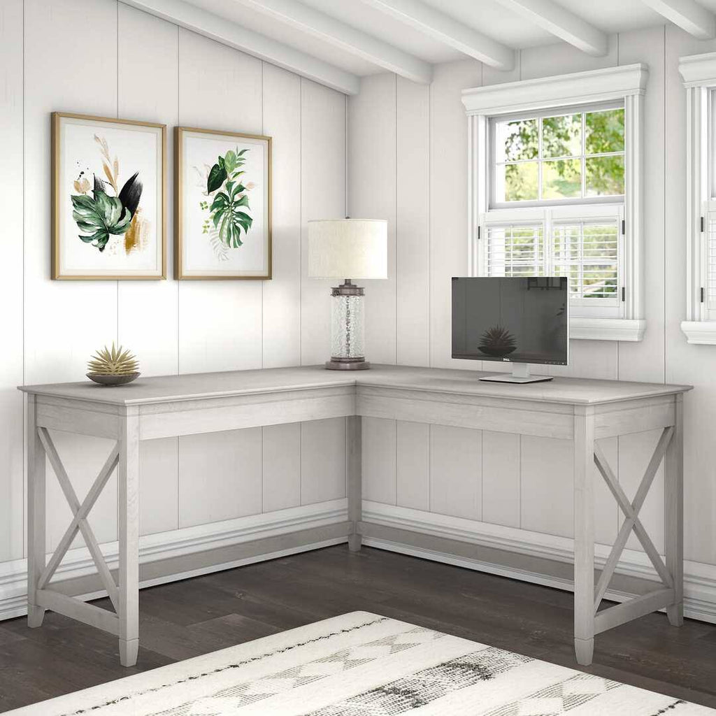 60W L Shaped Desk, Cape Cod Gray D609
