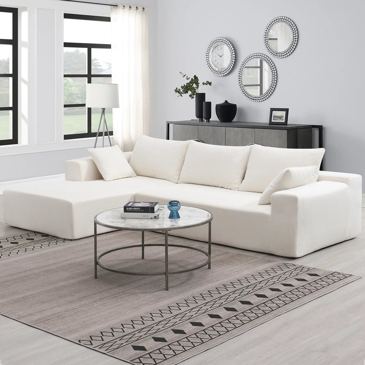 White L Shaped Modular Sectional Sofa M920