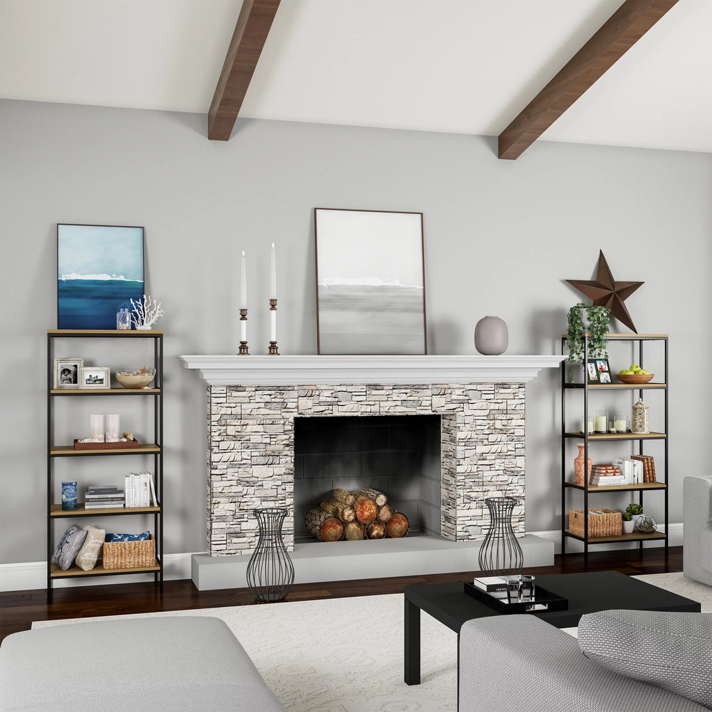 5-Tier Gray Bookshelf E974