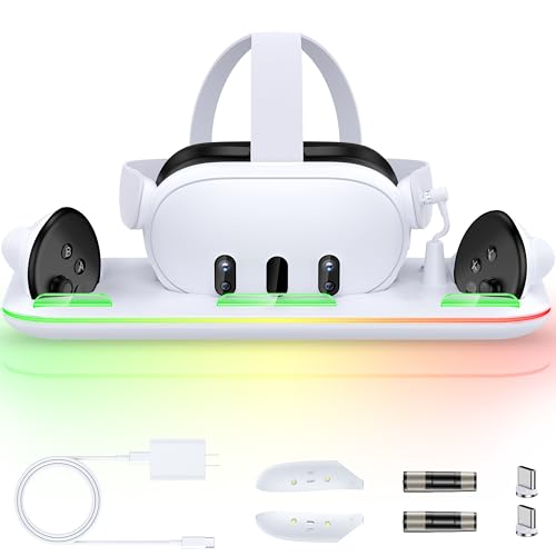 Charging Dock & Headset Stand with 2 Controller Rechargeable Batteries M7145