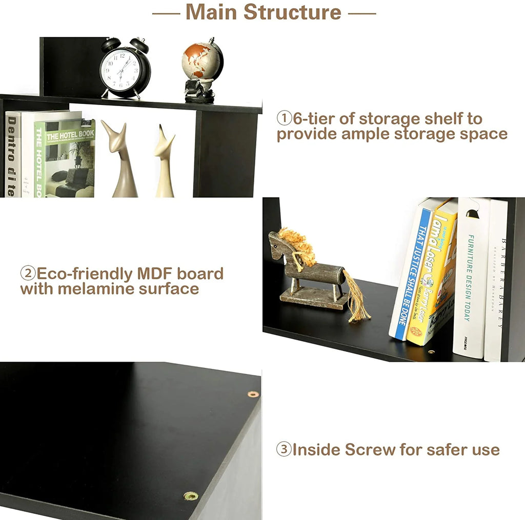5-Tier Black Bookcase R638855