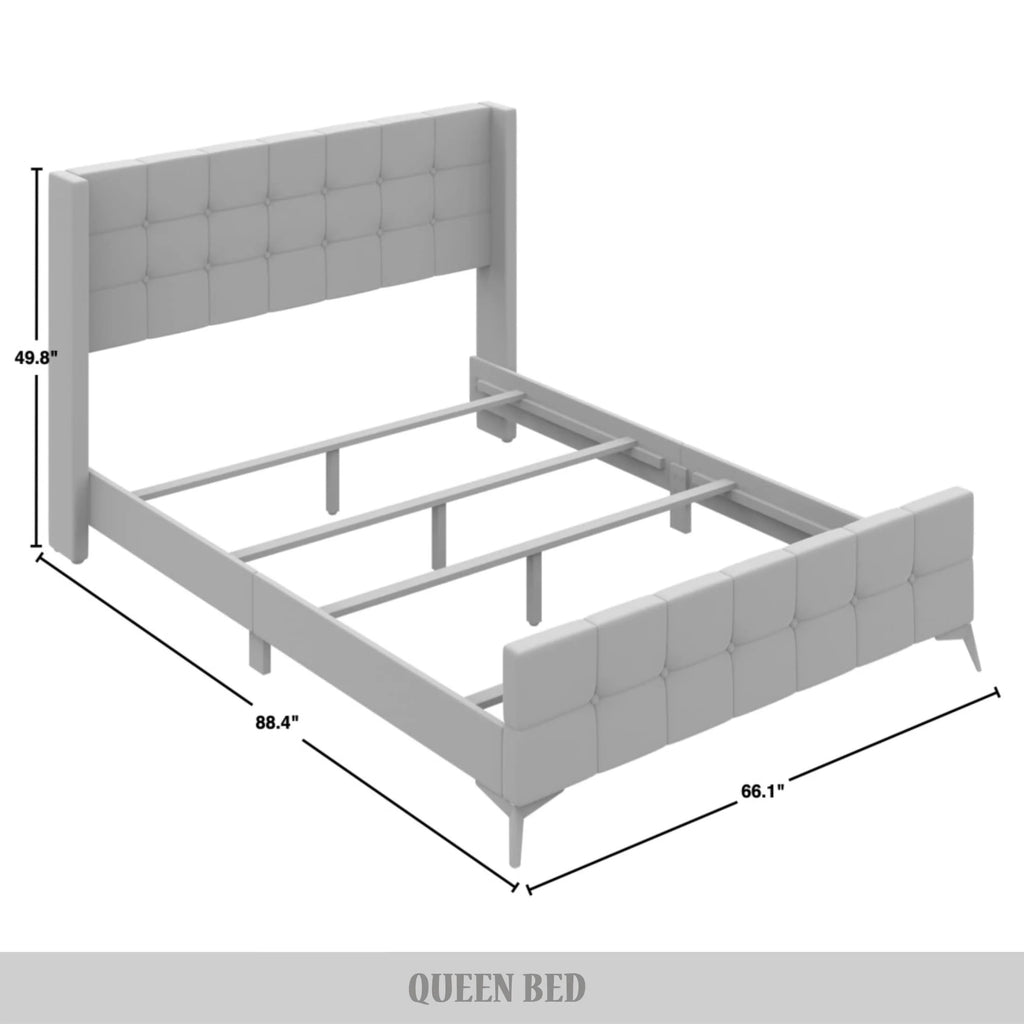 Twin Size Velvet Upholstered Bed P386