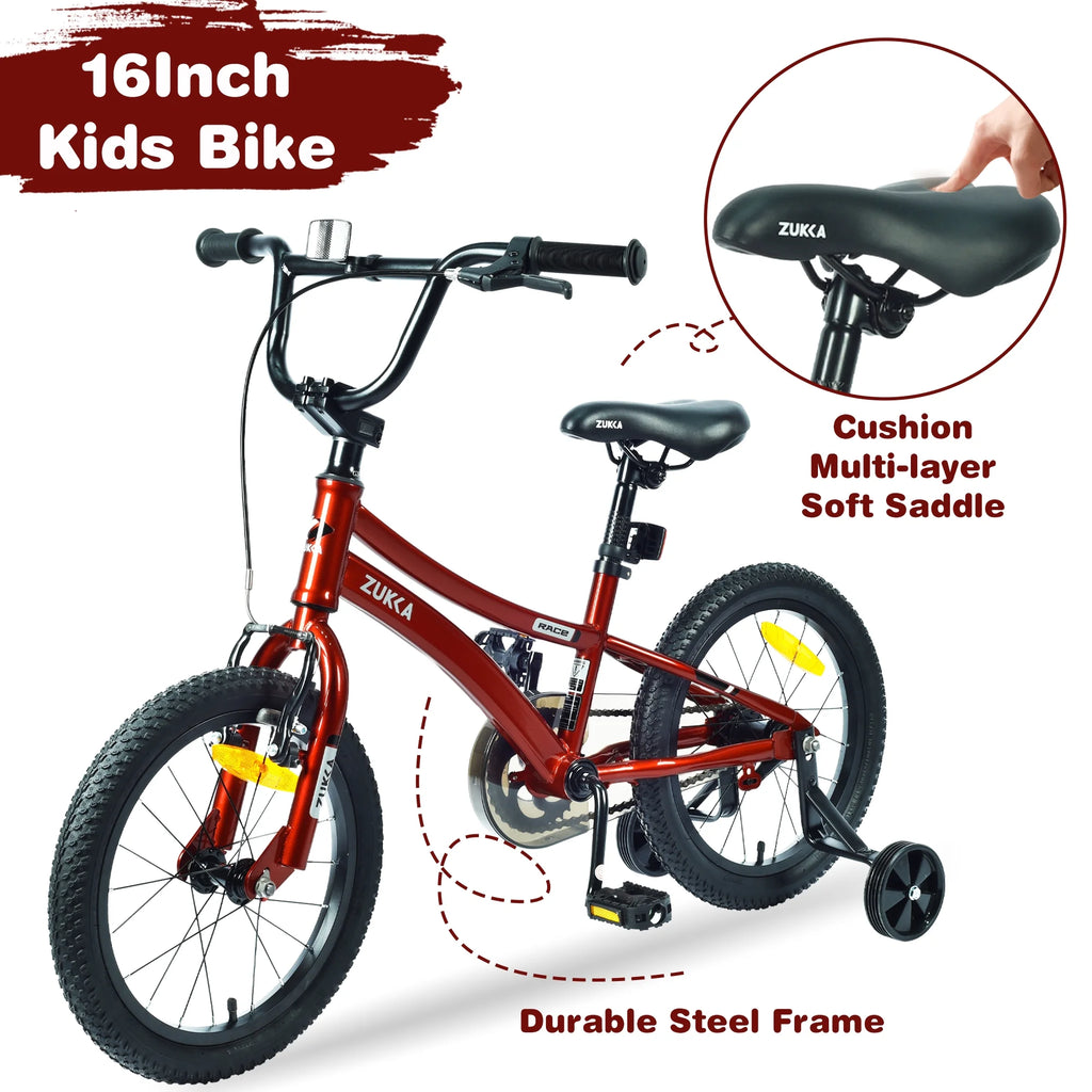 16 Inch Kids Bike with Training Wheels Orange R475