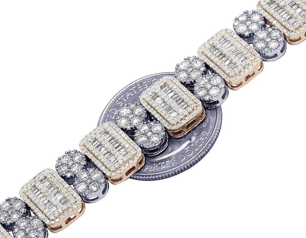 Two Tone Diamond Bracelet 11.75CT 8.5" U14673