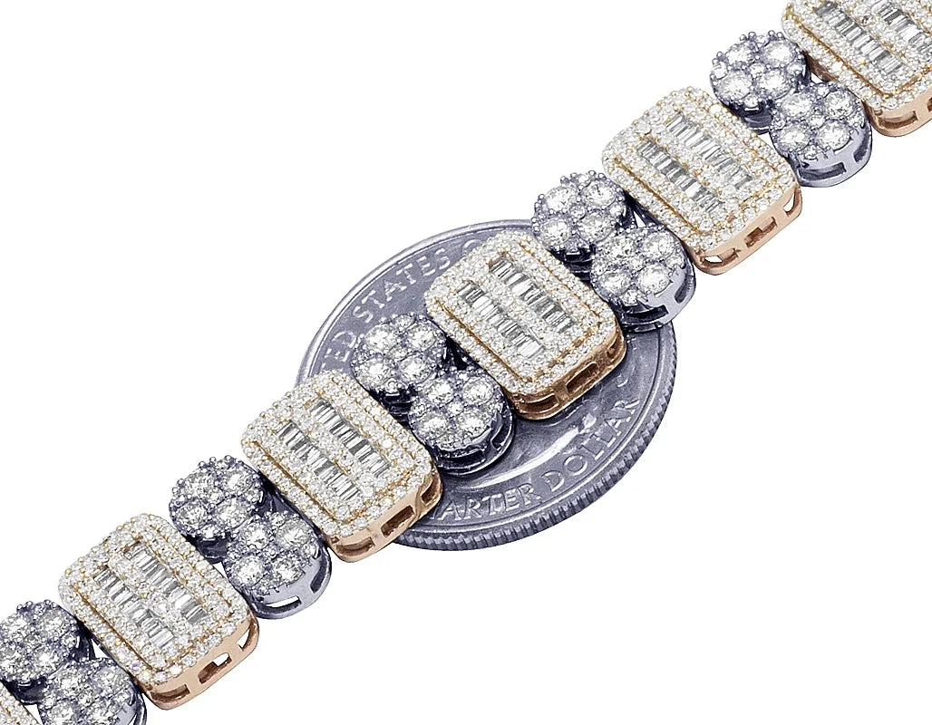 Two Tone Diamond Bracelet 11.75CT 8.5" U14673