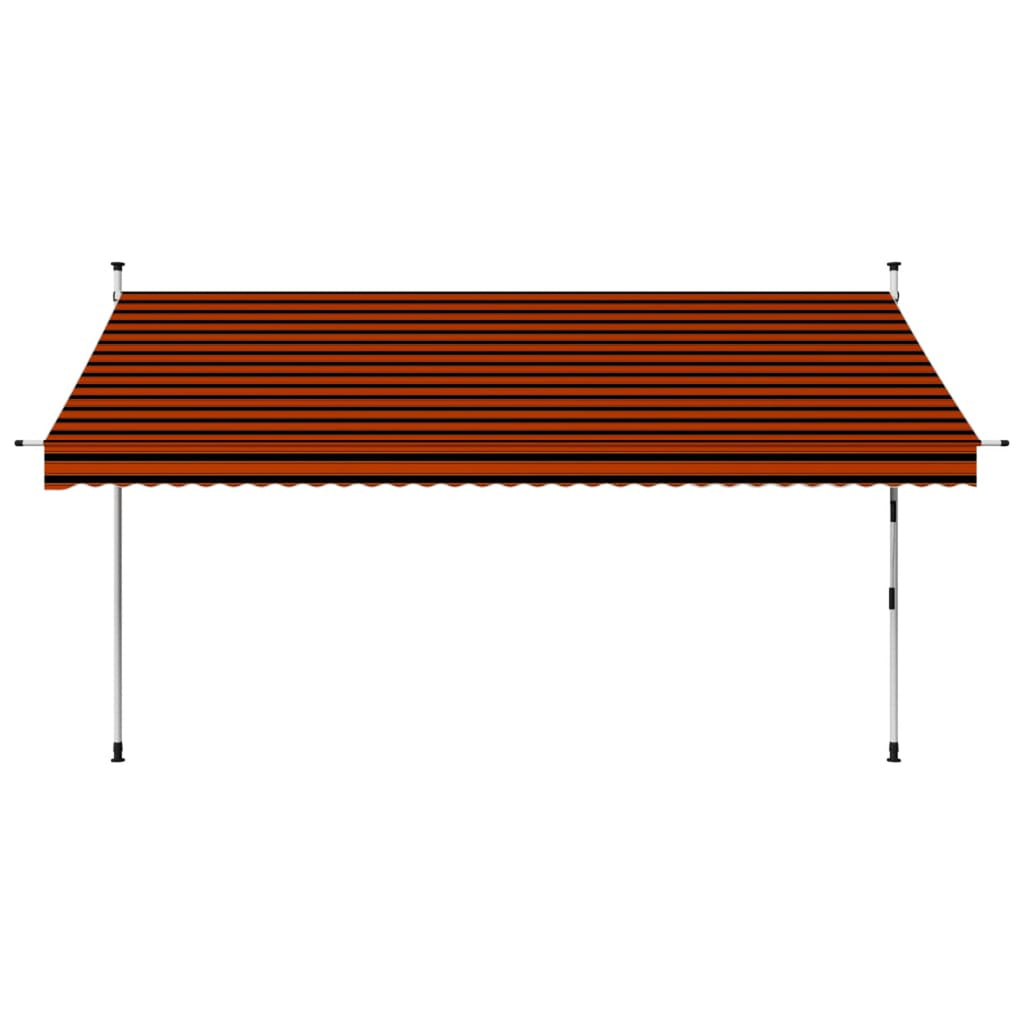 137.8" Manual Retractable Awning Orange and Brown Y979673
