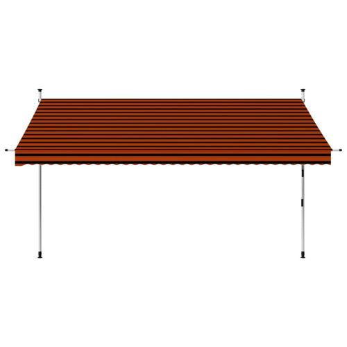 137.8" Manual Retractable Awning Orange and Brown Y979673