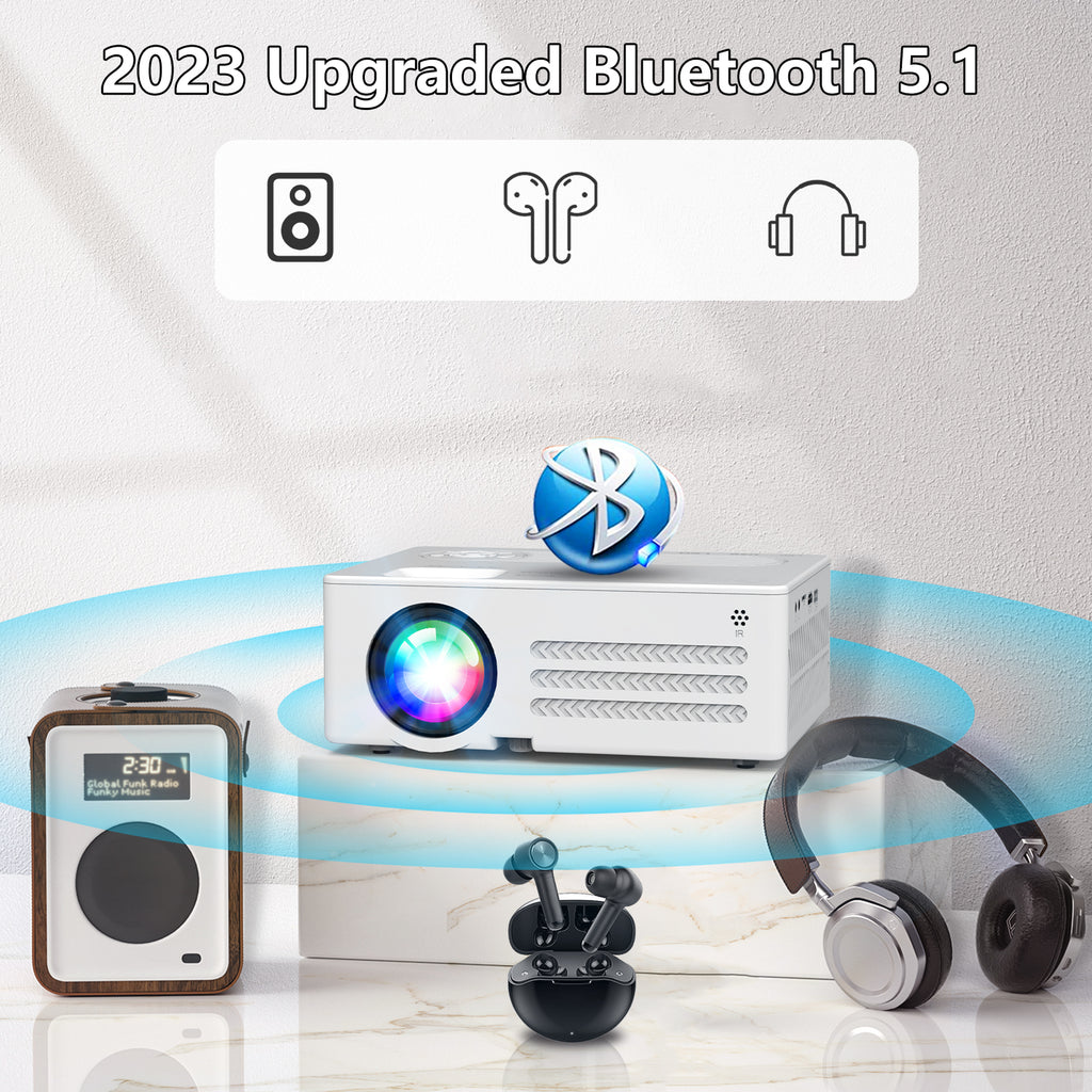 4K Supported Native 1080P Video Projector with 100" Screen Q28943