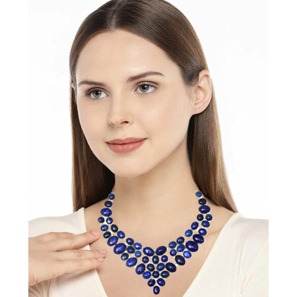 Lapis Lazuli Cabochon Gemstone Necklace A346012