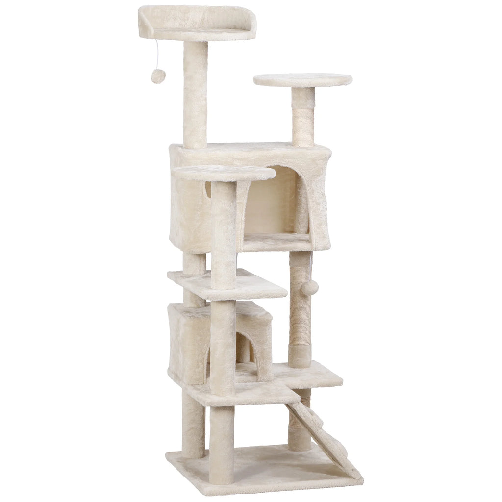 53" Cat Tree Tower with Scratching Board U8332